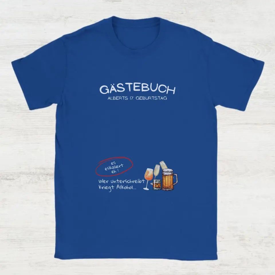 Geburtstags Gästebuch - Unisex T-Shirt